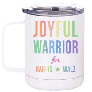 Joyful Warrior For Kamala Harris Tim Walz 2024 12 oz Stainless Steel Tumbler Cup