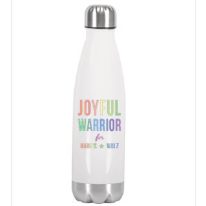 Joyful Warrior For Kamala Harris Tim Walz 2024 Stainless Steel Insulated Water Bottle