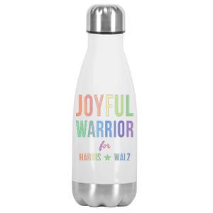 Joyful Warrior For Kamala Harris Tim Walz 2024 Stainless Steel Insulated Water Bottle