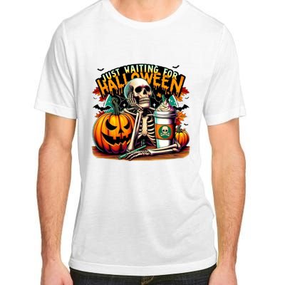 Just Waiting For Halloween Coffee Funny Skeleton Halloween Adult ChromaSoft Performance T-Shirt