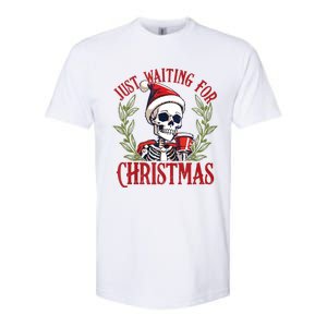 Just Waiting For Christmas Funny Santa Skeleton Xmas Softstyle CVC T-Shirt