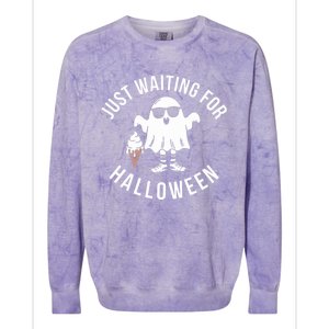 Just Waiting For Halloween Gift Colorblast Crewneck Sweatshirt