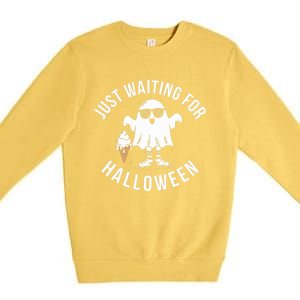 Just Waiting For Halloween Gift Premium Crewneck Sweatshirt