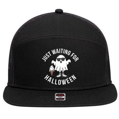 Just Waiting For Halloween Gift 7 Panel Mesh Trucker Snapback Hat