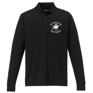 Just Waiting For Halloween Gift Performance Long Sleeve Polo