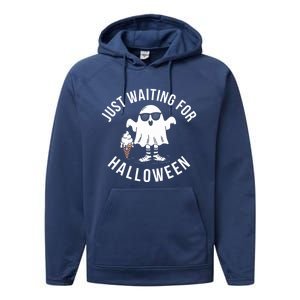 Just Waiting For Halloween Gift Performance Fleece Hoodie