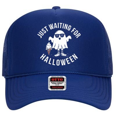 Just Waiting For Halloween Gift High Crown Mesh Back Trucker Hat