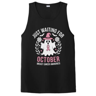 Just Waiting For October Breast Cancer Awareness Halloween Gift PosiCharge Competitor Tank