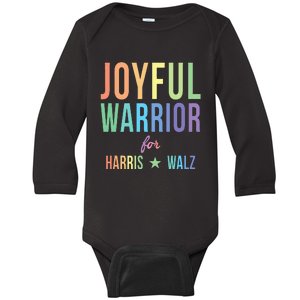 Joyful Warrior For Kamala Harris Tim Walz 2024 Baby Long Sleeve Bodysuit