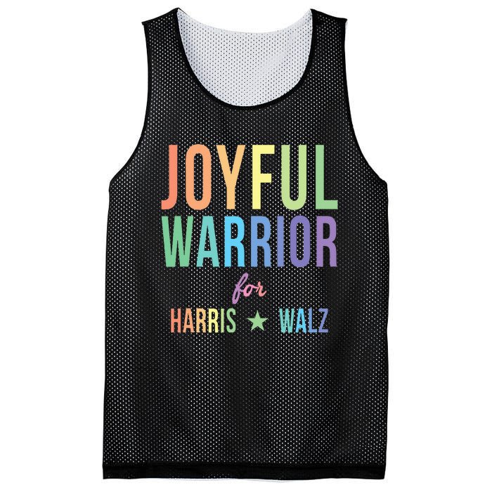 Joyful Warrior For Kamala Harris Tim Walz 2024 Mesh Reversible Basketball Jersey Tank