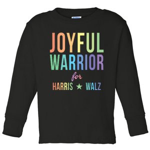 Joyful Warrior For Kamala Harris Tim Walz 2024 Toddler Long Sleeve Shirt