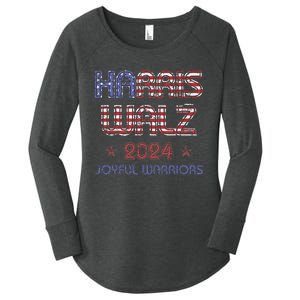 Joyful Warrior For Kamala Harris Tim Walz 2024 Women's Perfect Tri Tunic Long Sleeve Shirt