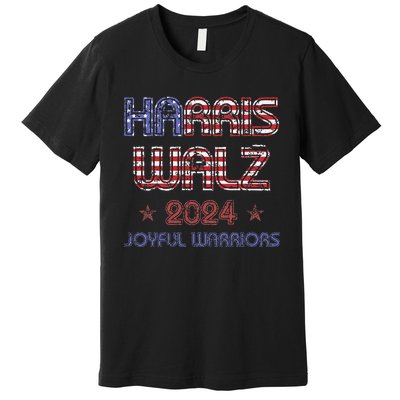 Joyful Warrior For Kamala Harris Tim Walz 2024 Premium T-Shirt