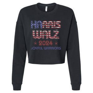 Joyful Warrior For Kamala Harris Tim Walz 2024 Cropped Pullover Crew