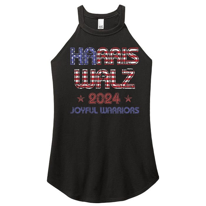 Joyful Warrior For Kamala Harris Tim Walz 2024 Women's Perfect Tri Rocker Tank