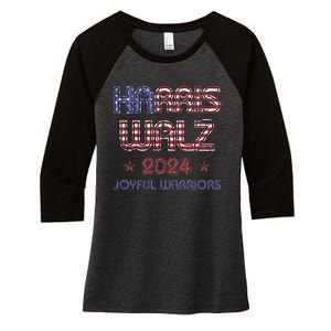 Joyful Warrior For Kamala Harris Tim Walz 2024 Women's Tri-Blend 3/4-Sleeve Raglan Shirt