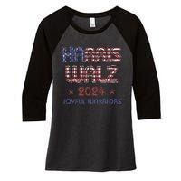 Joyful Warrior For Kamala Harris Tim Walz 2024 Women's Tri-Blend 3/4-Sleeve Raglan Shirt