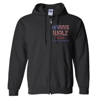 Joyful Warrior For Kamala Harris Tim Walz 2024 Full Zip Hoodie