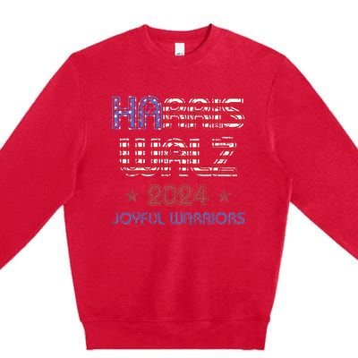 Joyful Warrior For Kamala Harris Tim Walz 2024 Premium Crewneck Sweatshirt