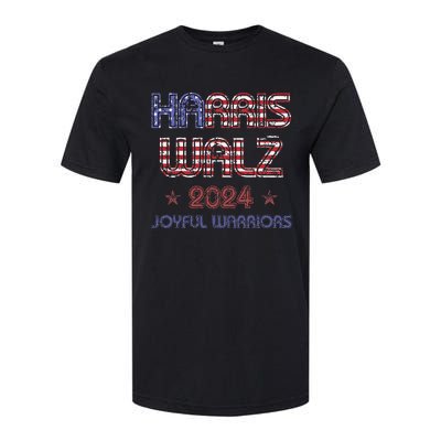 Joyful Warrior For Kamala Harris Tim Walz 2024 Softstyle CVC T-Shirt