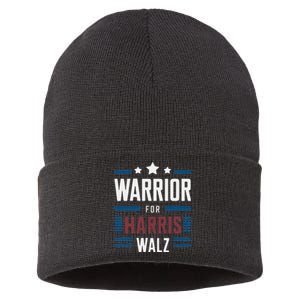 Joyful Warrior For Kamala Harris Tim Walz 2024 Sustainable Knit Beanie