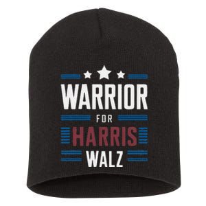 Joyful Warrior For Kamala Harris Tim Walz 2024 Short Acrylic Beanie