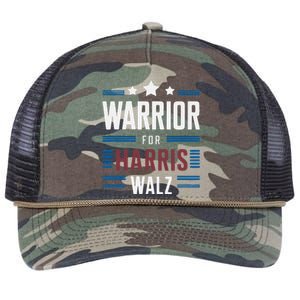 Joyful Warrior For Kamala Harris Tim Walz 2024 Retro Rope Trucker Hat Cap