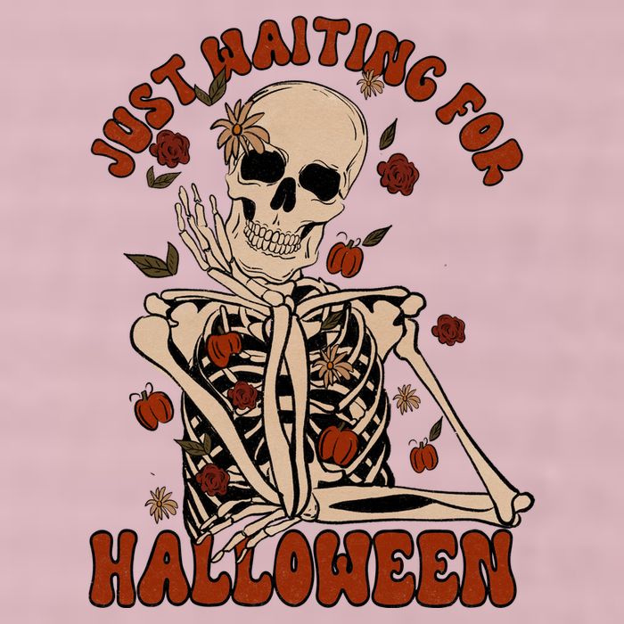 Just Waiting For Halloween Skeleton Fall Spooky 25L Jumbo Tote