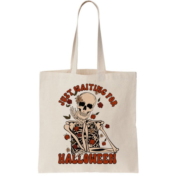 Just Waiting For Halloween Skeleton Fall Spooky Bag