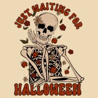 Just Waiting For Halloween Skeleton Fall Spooky Zip Tote Bag
