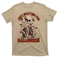 Just Waiting For Halloween Skeleton Fall Spooky T-Shirt