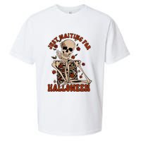 Just Waiting For Halloween Skeleton Fall Spooky Sueded Cloud Jersey T-Shirt