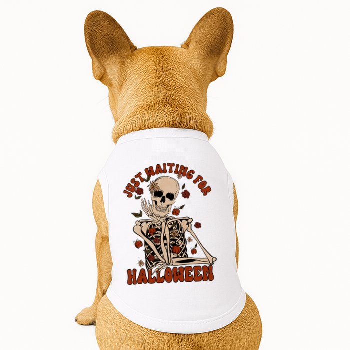 Just Waiting For Halloween Skeleton Fall Spooky Doggie Tank