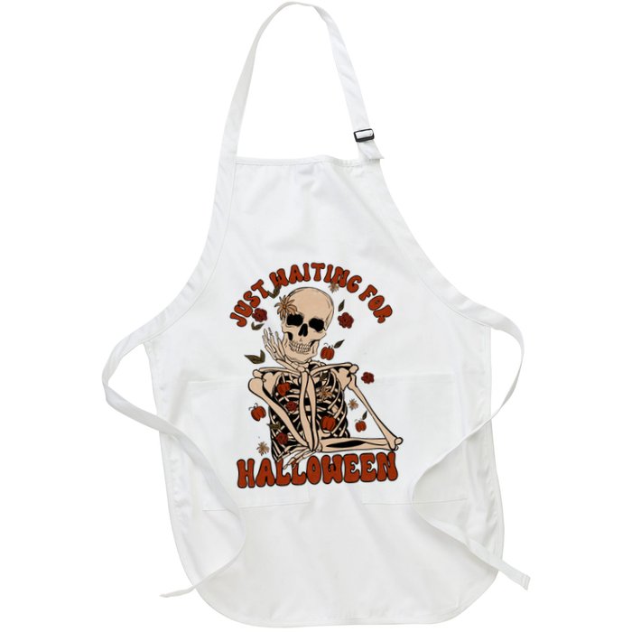 Just Waiting For Halloween Skeleton Fall Spooky Apron