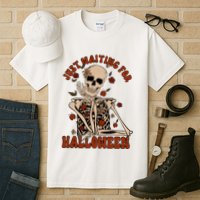 Just Waiting For Halloween Skeleton Fall Spooky Tall T-Shirt