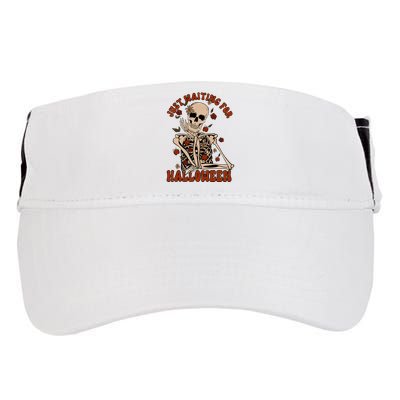 Just Waiting For Halloween Skeleton Fall Spooky Adult Drive Performance Visor