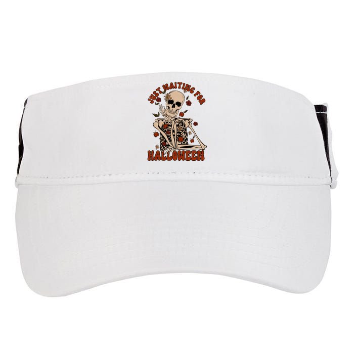 Just Waiting For Halloween Skeleton Fall Spooky Adult Drive Performance Visor