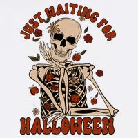 Just Waiting For Halloween Skeleton Fall Spooky Bucket Hat