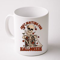Just Waiting For Halloween Skeleton Fall Spooky Mug