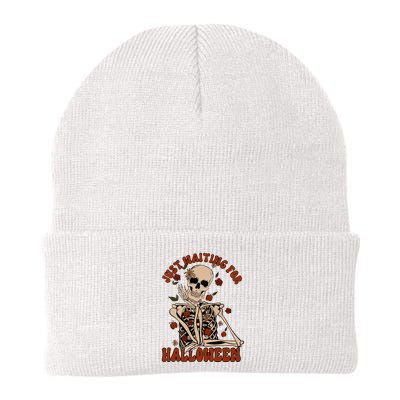 Just Waiting For Halloween Skeleton Fall Spooky Beanie