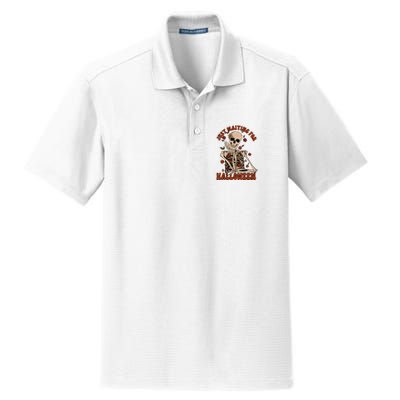 Just Waiting For Halloween Skeleton Fall Spooky Dry Zone Grid Polo