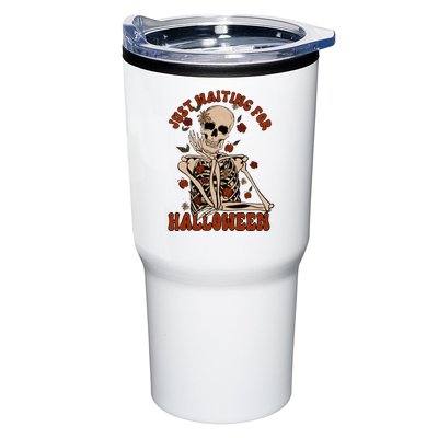 Just Waiting For Halloween Skeleton Fall Spooky Tumbler