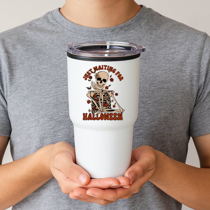 Just Waiting For Halloween Skeleton Fall Spooky Tumbler