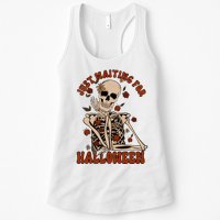 Just Waiting For Halloween Skeleton Fall Spooky Womens Tank Top