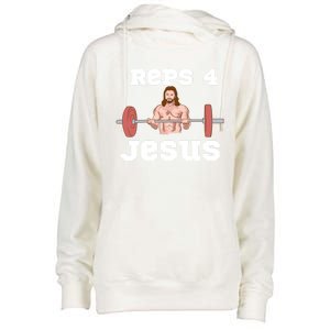 Jesus Weightlifting Funny Workout Reps 4 Jesus Deadlifter Great Gift Womens Funnel Neck Pullover Hood