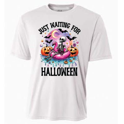 Just Waiting For Halloween Funny Halloween Cooling Performance Crew T-Shirt