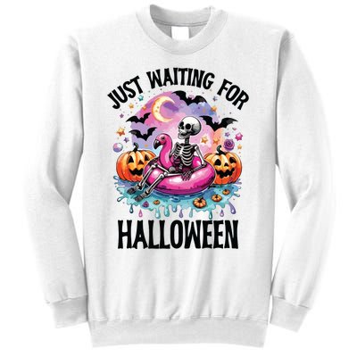 Just Waiting For Halloween Funny Halloween Sweatshirt