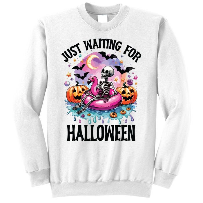 Just Waiting For Halloween Funny Halloween Sweatshirt