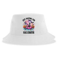 Just Waiting For Halloween Funny Halloween Sustainable Bucket Hat