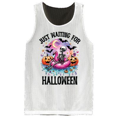 Just Waiting For Halloween Funny Halloween Mesh Reversible Basketball Jersey Tank